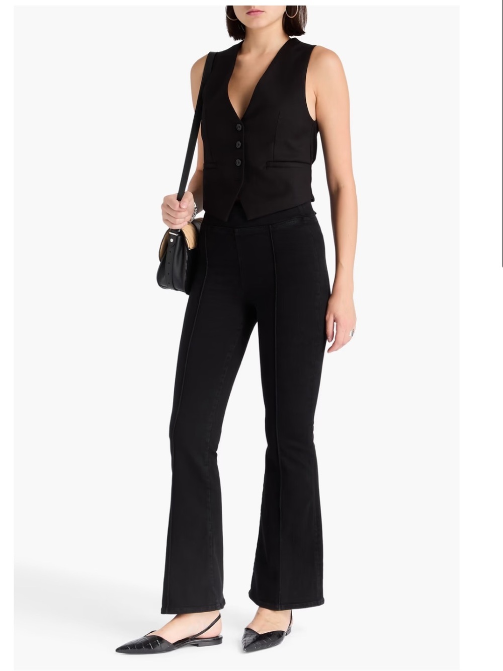 NWT FRAME The Jetset Flared Jeans in Sheen Noir